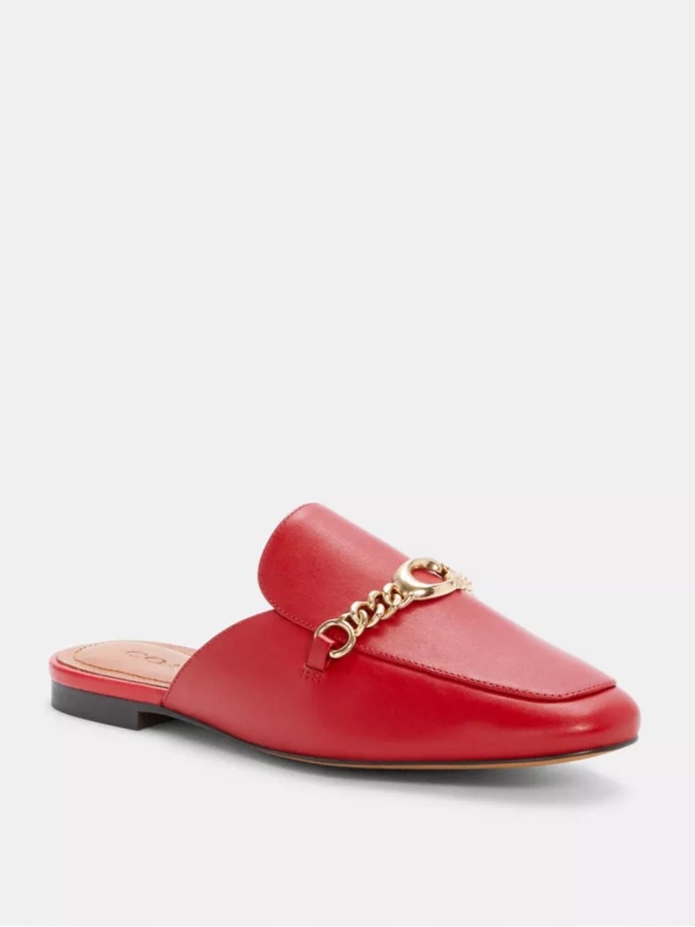 Coach Sofi Red Leather Mule - Women's Slip-On Loafer